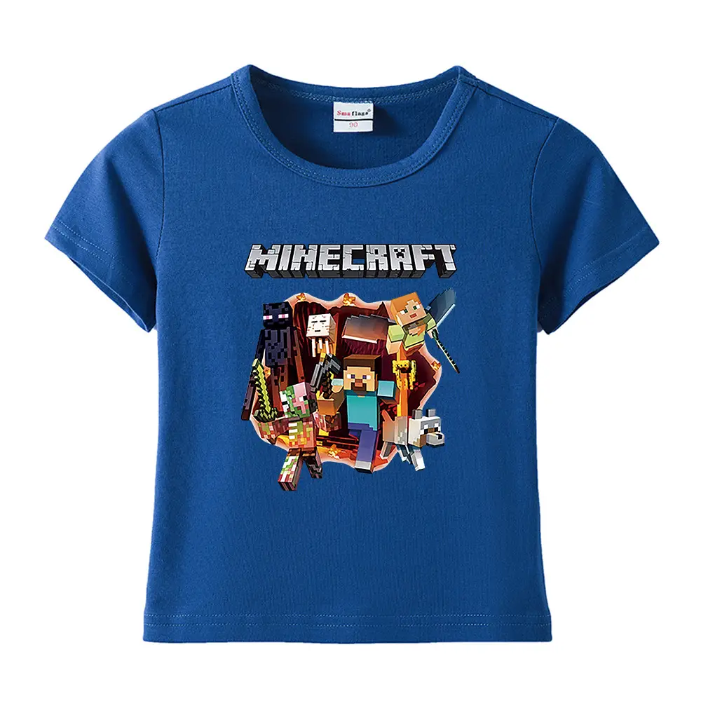 Minecraft Boys Blue Short Sleeve T-Shirt 2023 - Image 25