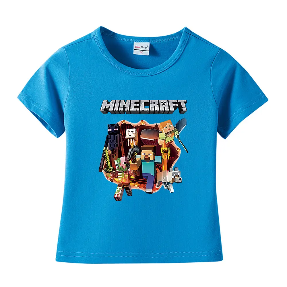 Minecraft Boys Blue Short Sleeve T-Shirt 2023 - Image 26