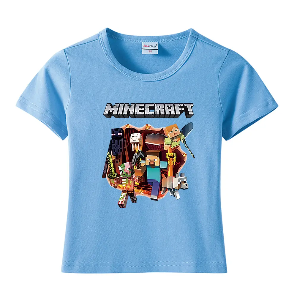Minecraft Boys Blue Short Sleeve T-Shirt 2023 - Image 27