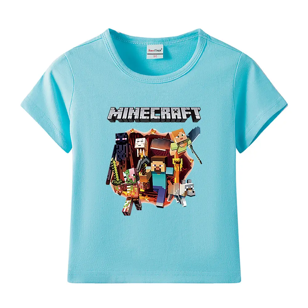 Minecraft Boys Blue Short Sleeve T-Shirt 2023 - Image 28