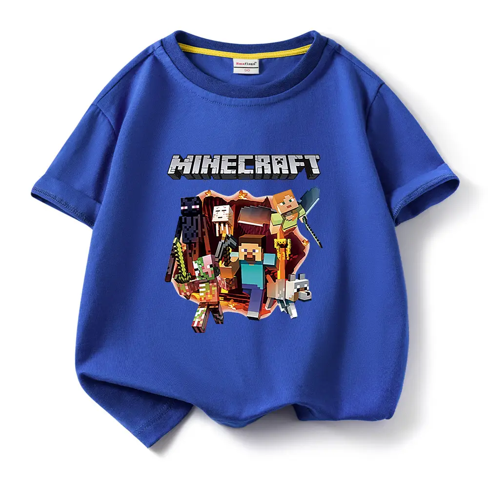 Minecraft Boys Blue Short Sleeve T-Shirt 2023 - Image 9