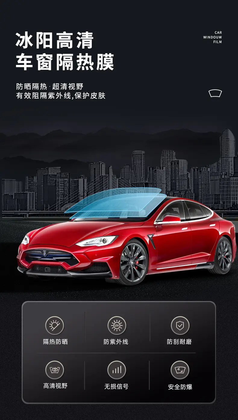 Car Window Film, High Heat Insulation, Sun Protection, Front Windshield Glass Film, Explosion-Proof Solar Film, Full Range of Car Window Film, Wholesale by the Roll — feature 3