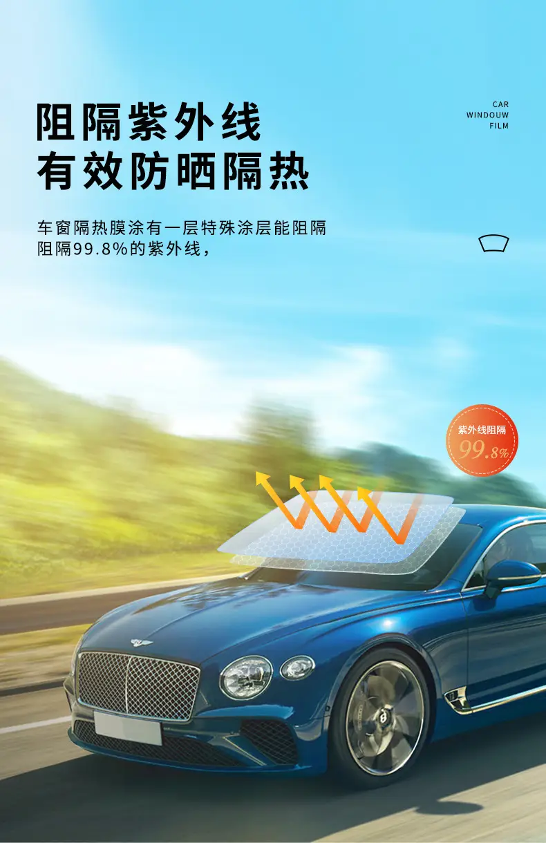 Car Window Film, High Heat Insulation, Sun Protection, Front Windshield Glass Film, Explosion-Proof Solar Film, Full Range of Car Window Film, Wholesale by the Roll — feature 6