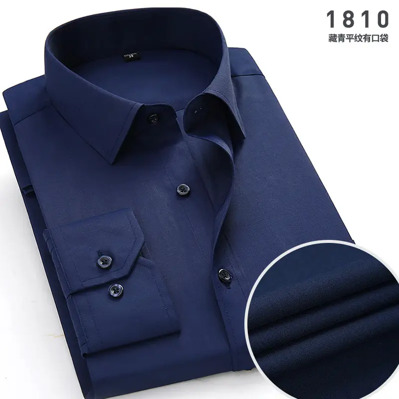 Men's White Cotton Shirt Long Sleeve Iron Free