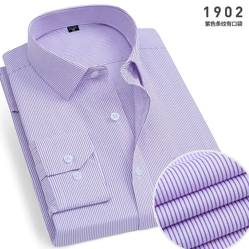 Men's White Cotton Shirt Long Sleeve Iron Free