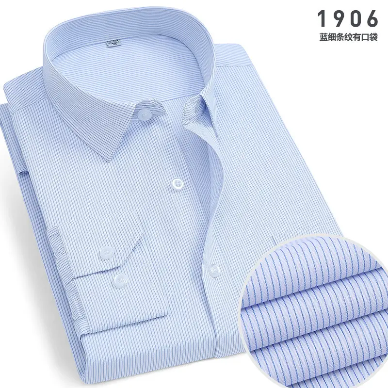 Men's White Cotton Shirt Long Sleeve Iron Free