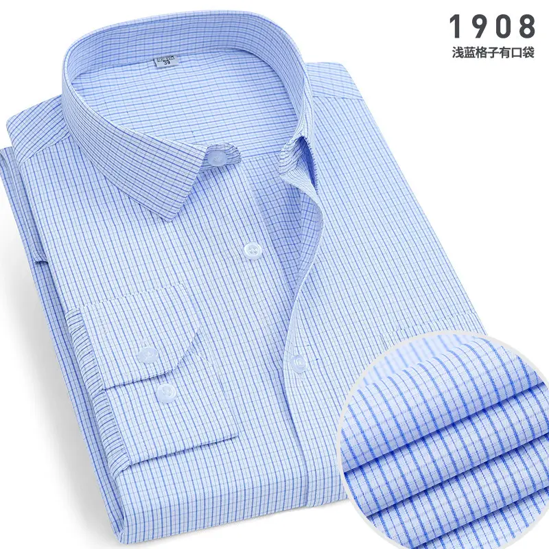 Men's White Cotton Shirt Long Sleeve Iron Free