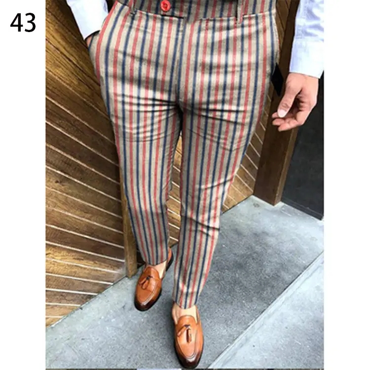 2026 Plaid Slim Fit Men's Trousers European American - Image 9