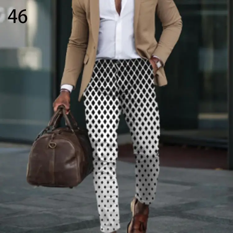 2026 Plaid Slim Fit Men's Trousers European American - Image 12