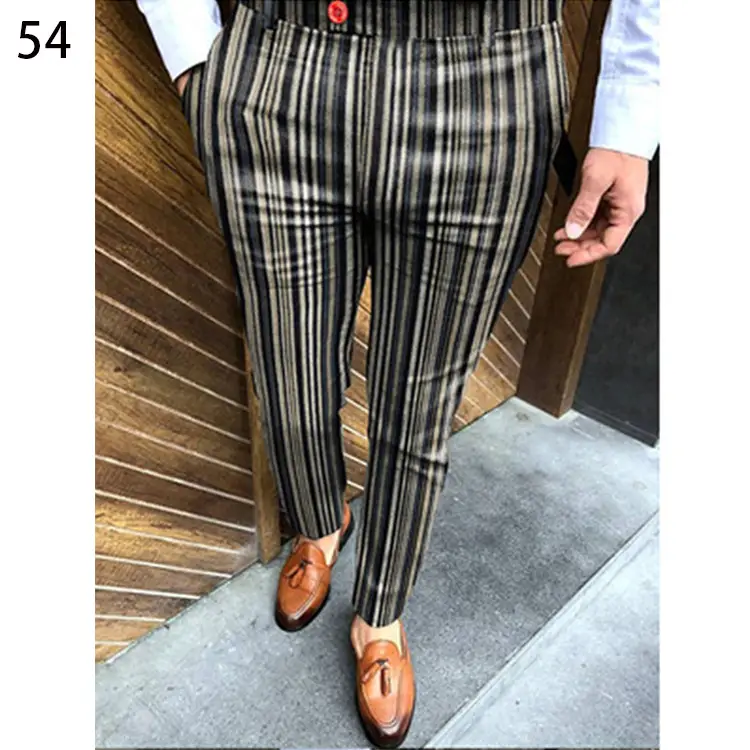 2026 Plaid Slim Fit Men's Trousers European American - Image 17