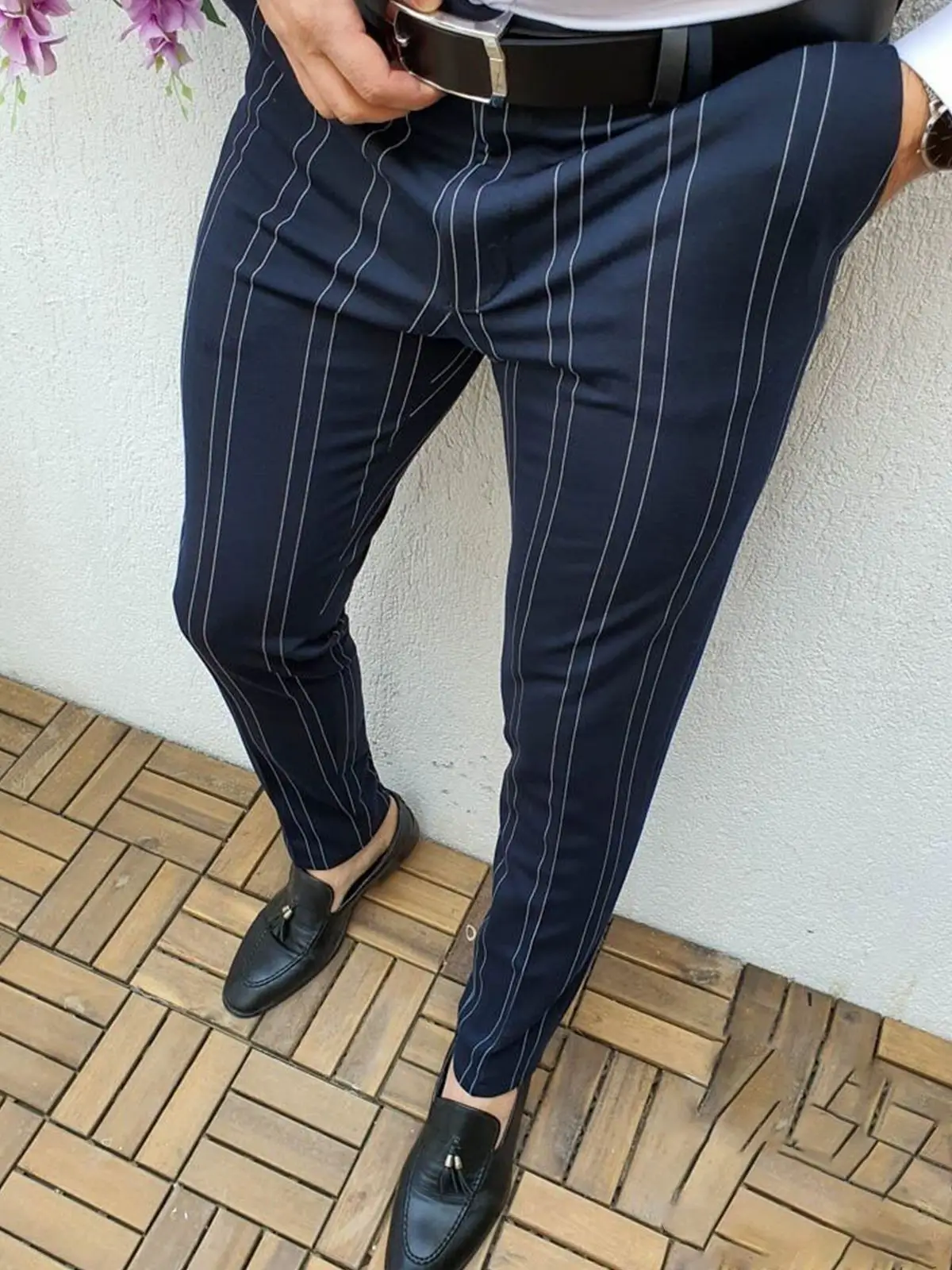 2026 Plaid Slim Fit Men's Trousers European American - Image 27