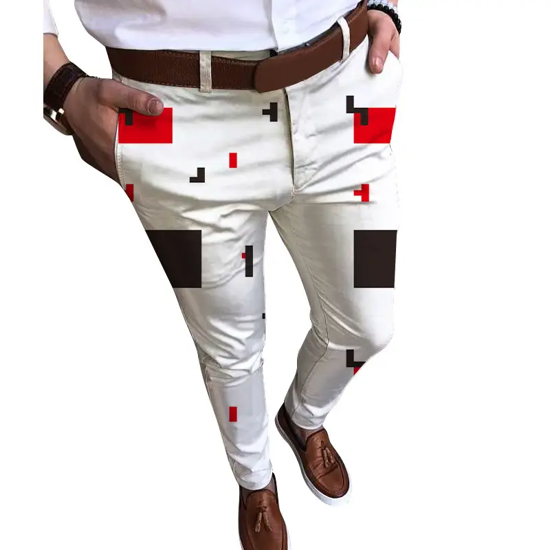 2026 Plaid Slim Fit Men's Trousers European American - Image 31