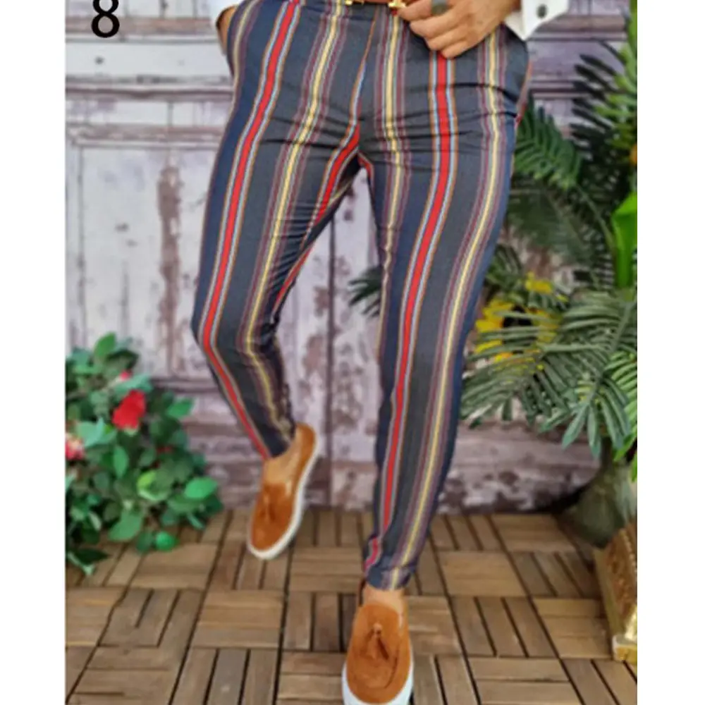 2026 Plaid Slim Fit Men's Trousers European American - Image 34