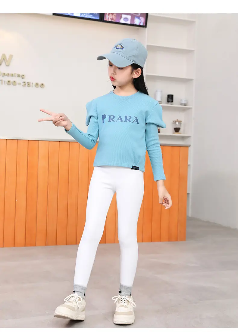 Girls' Deep Winter Warm White Velvet Pants — feature 30