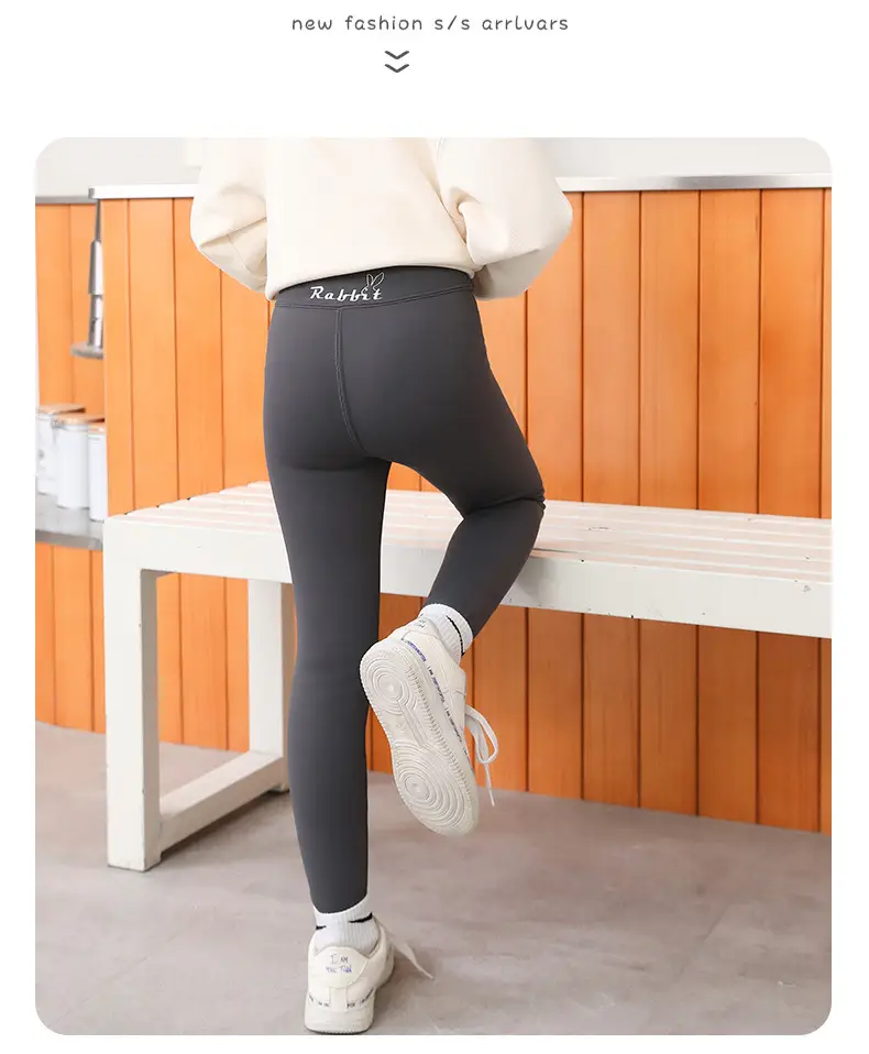 Girls' Deep Winter Warm White Velvet Pants — feature 31