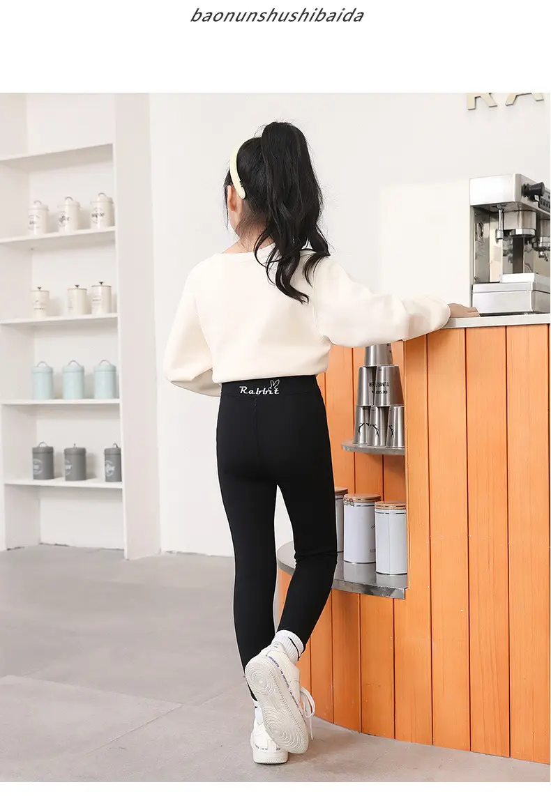 Girls' Deep Winter Warm White Velvet Pants — feature 32