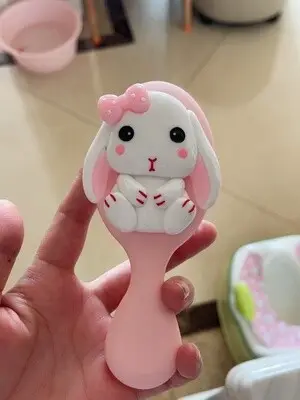 Cute Cartoon Hair Brush for Girls Pink - Image 4