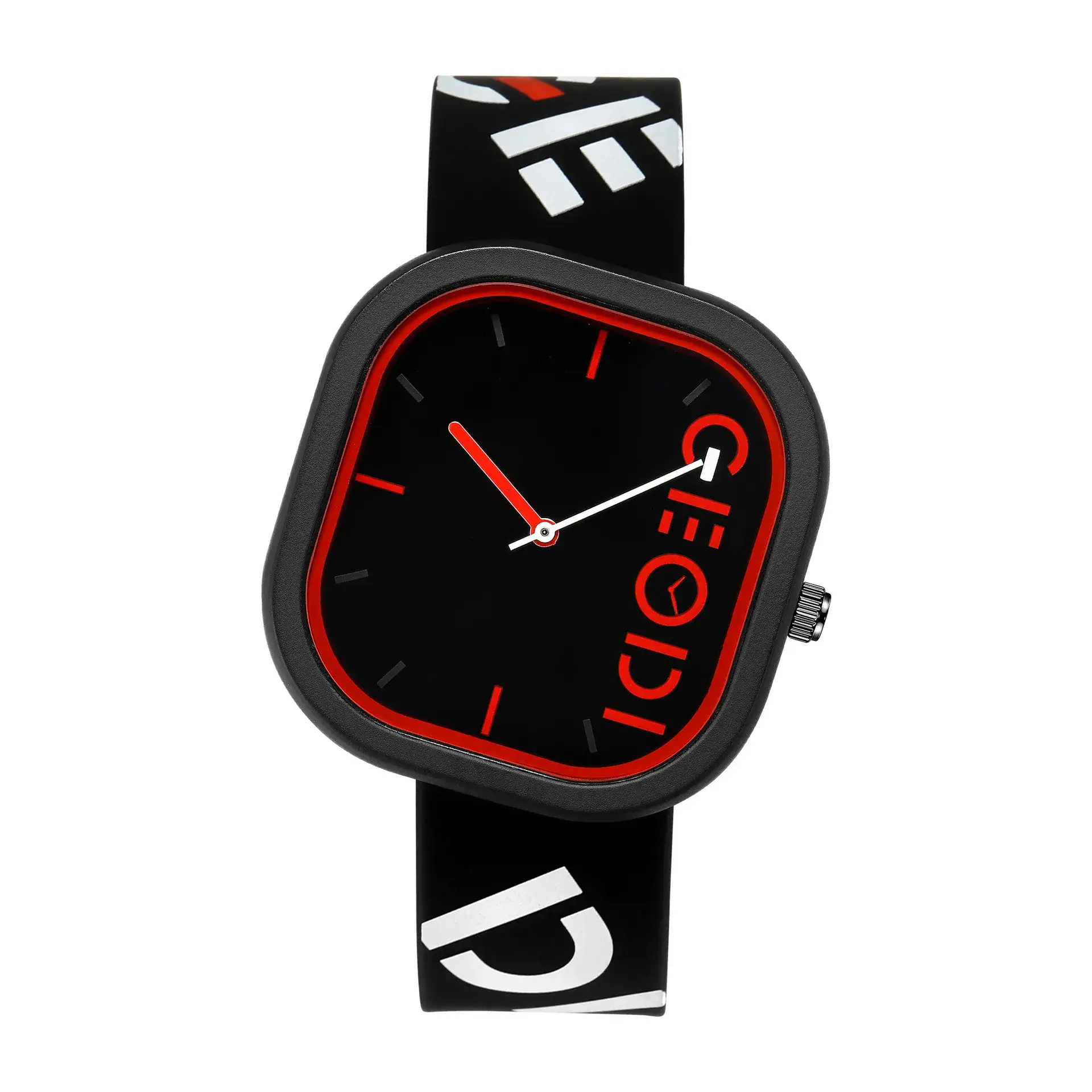 Goldie Irregular Square Dial Silicone Strap Watch - Image 2
