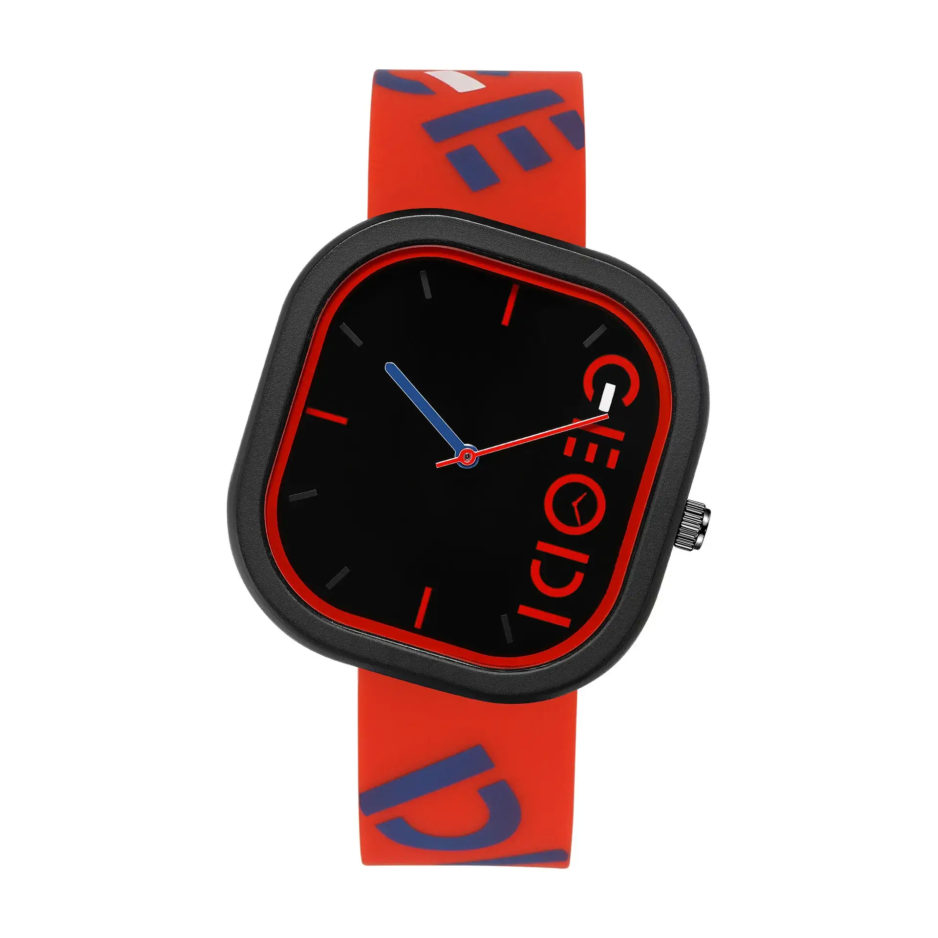 Goldie Irregular Square Dial Silicone Strap Watch - Image 3