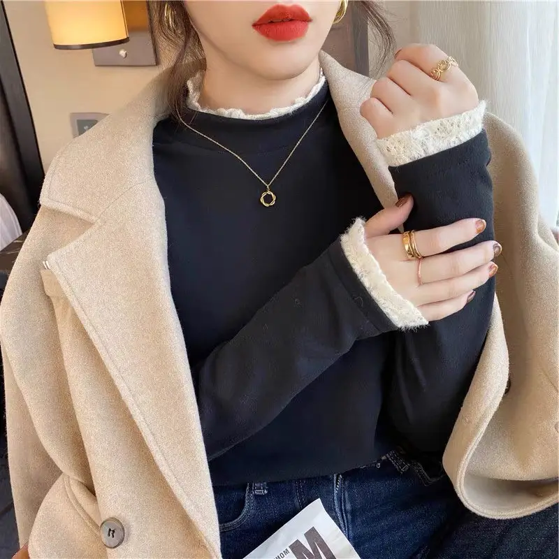 Fleece Lined Lace Collar Shirt for Women 2026 — feature 11