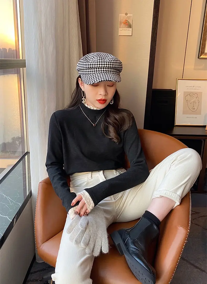 Fleece Lined Lace Collar Shirt for Women 2026 — feature 7
