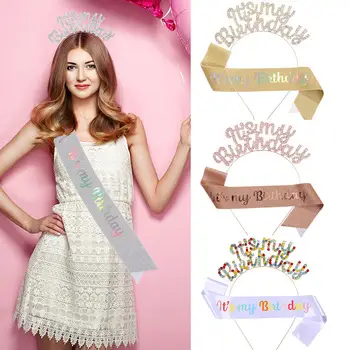New Birthday Rhinestone Letter Headband for Girls — feature 7