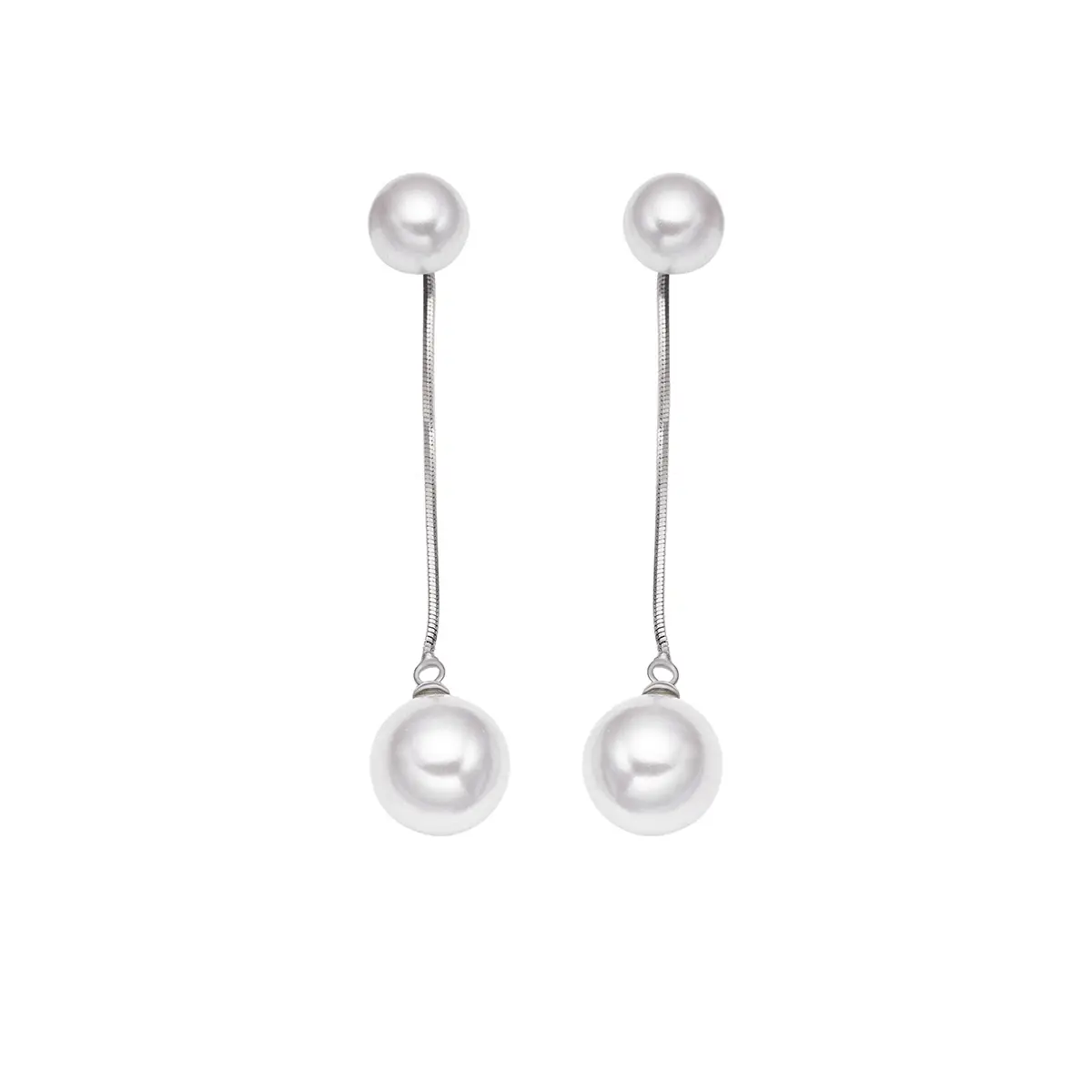 Korean Style Long Octagonal Pearl Earrings Wholesale - Image 5