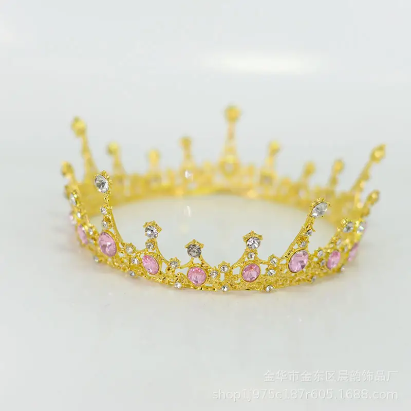 Baroque Bridal Crown Black Gold Full Circle Floral Accessories