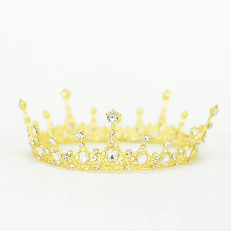 Baroque Bridal Crown Black Gold Full Circle Floral Accessories