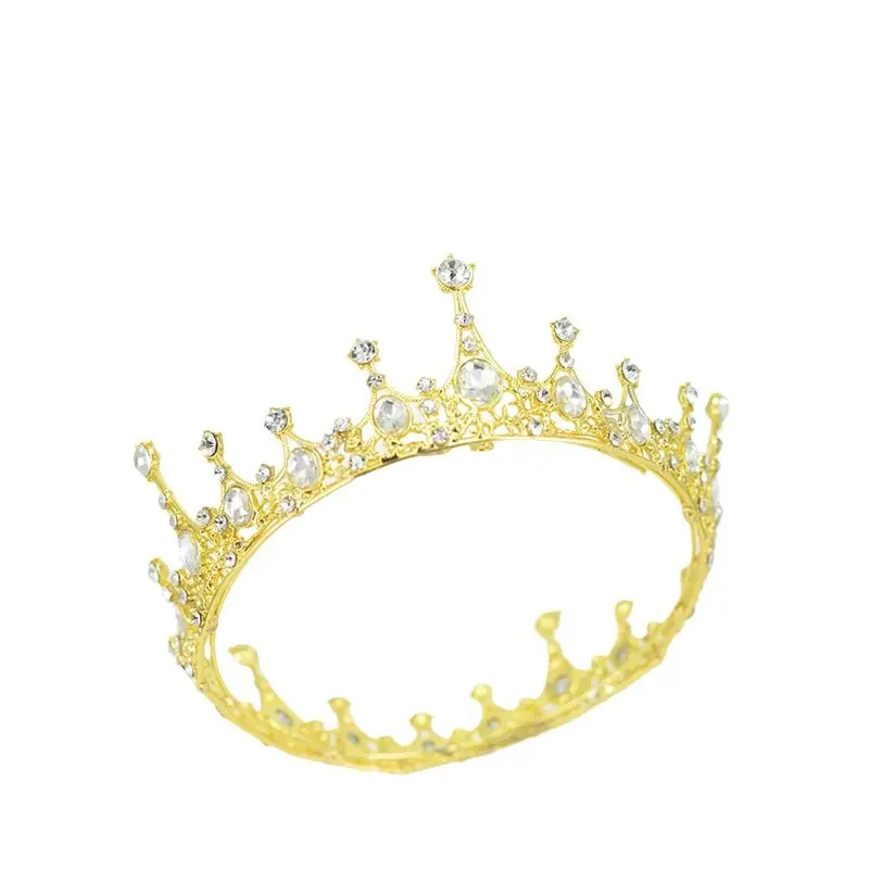 Baroque Bridal Crown Black Gold Full Circle Floral Accessories