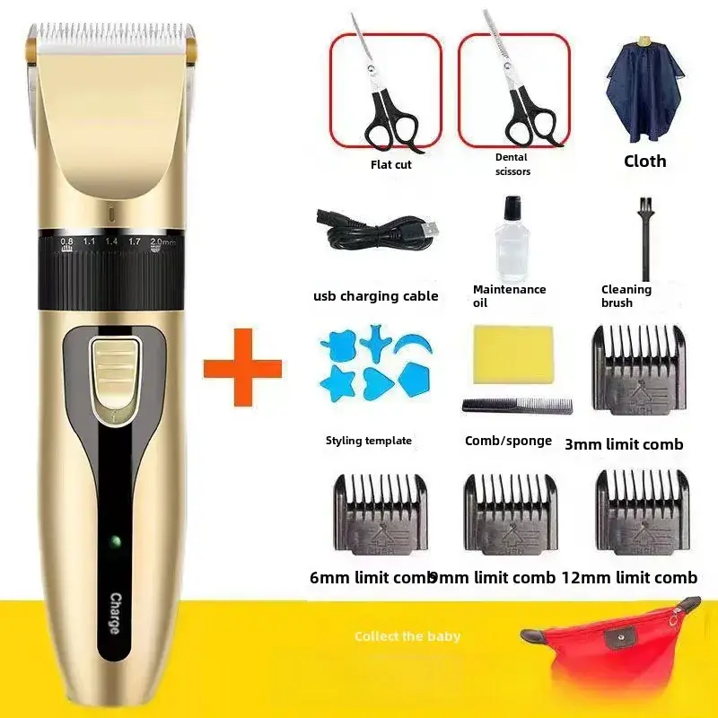 Rechargeable Ceramic Hair Clipper with 7 Blades - Image 3