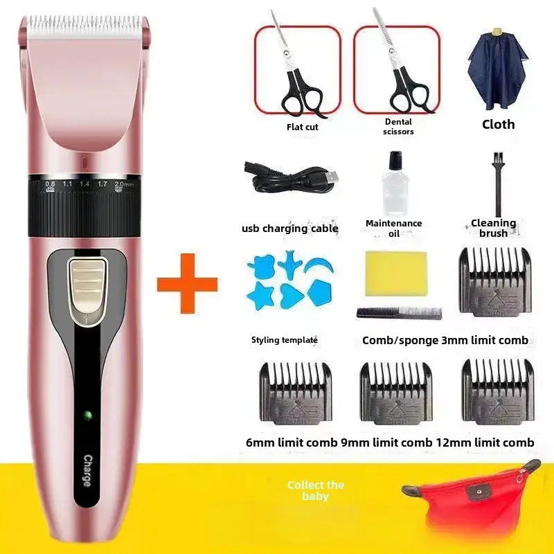 Rechargeable Ceramic Hair Clipper with 7 Blades - Image 9