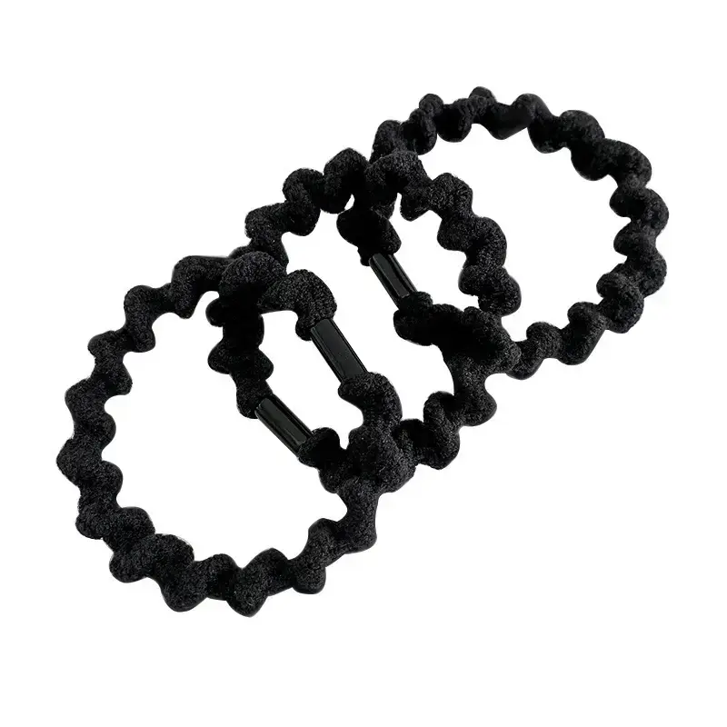Black Rubber Band Hair Tie for Girls, 20 Pcs, High Ponytail, Leather Case - Image 53