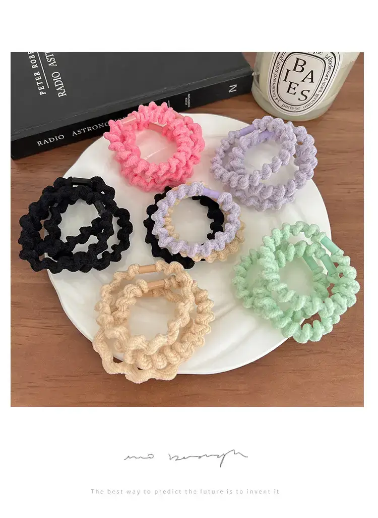 Black Rubber Band Hair Tie for Girls, 20 Pcs, High Ponytail, Leather Case — feature 19