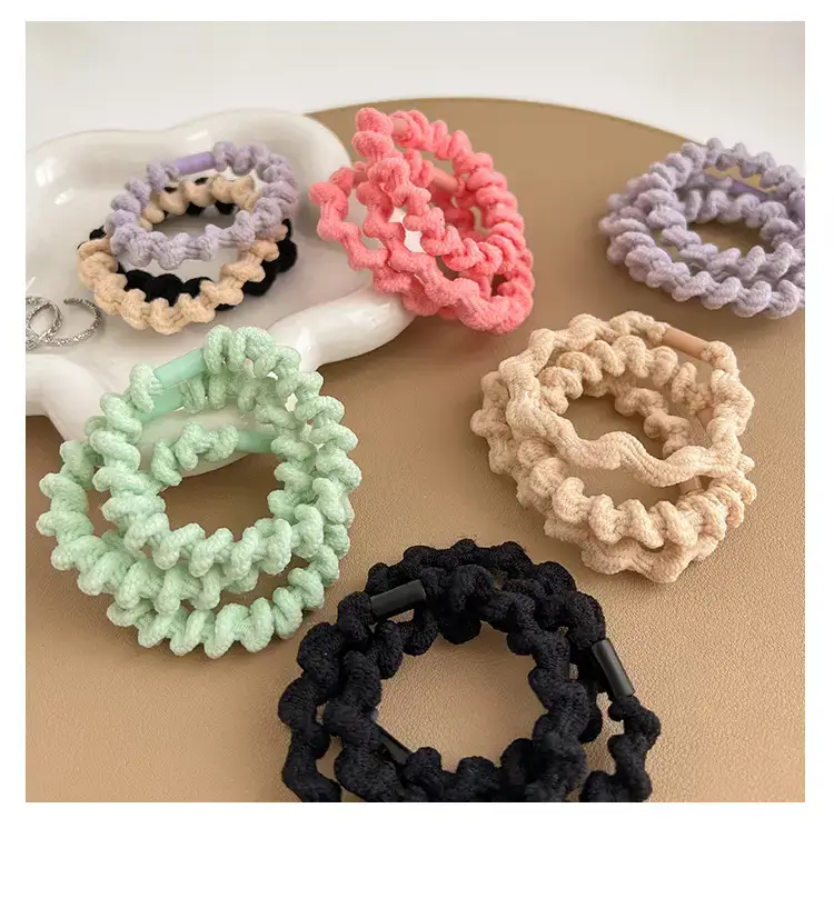 Black Rubber Band Hair Tie for Girls, 20 Pcs, High Ponytail, Leather Case — feature 21