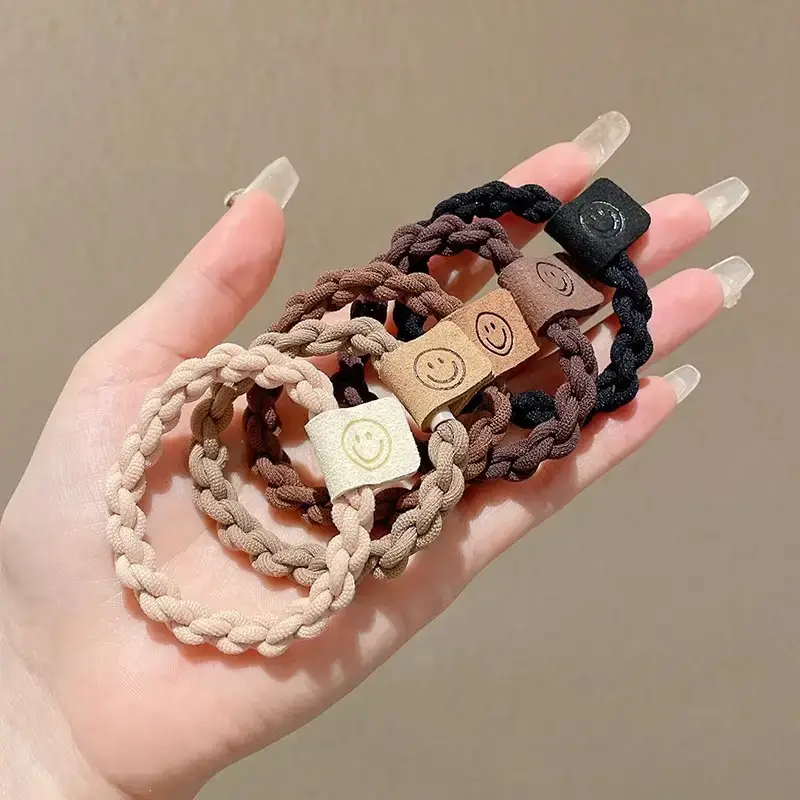 Black Rubber Band Hair Tie for Girls, 20 Pcs, High Ponytail, Leather Case - Image 15