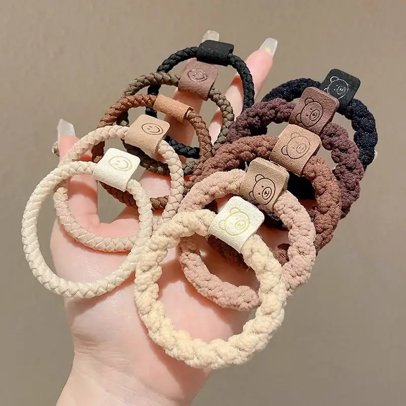Black Rubber Band Hair Tie for Girls, 20 Pcs, High Ponytail, Leather Case - Image 17