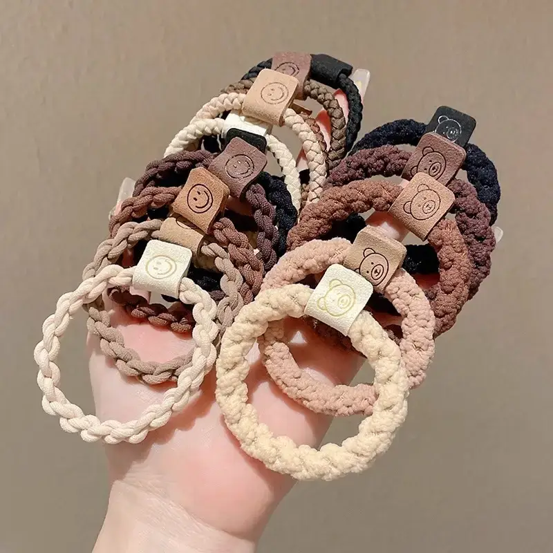 Black Rubber Band Hair Tie for Girls, 20 Pcs, High Ponytail, Leather Case - Image 20