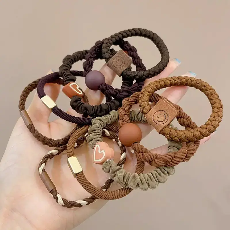 Black Rubber Band Hair Tie for Girls, 20 Pcs, High Ponytail, Leather Case - Image 24