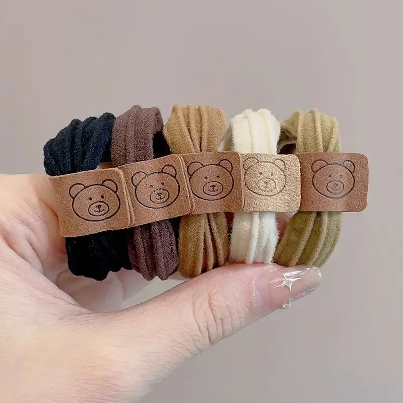 Black Rubber Band Hair Tie for Girls, 20 Pcs, High Ponytail, Leather Case - Image 25