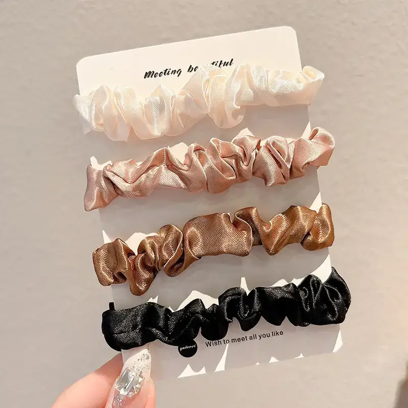 Black Rubber Band Hair Tie for Girls, 20 Pcs, High Ponytail, Leather Case - Image 38