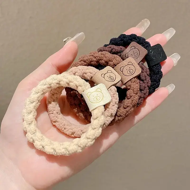 Black Rubber Band Hair Tie for Girls, 20 Pcs, High Ponytail, Leather Case - Image 5