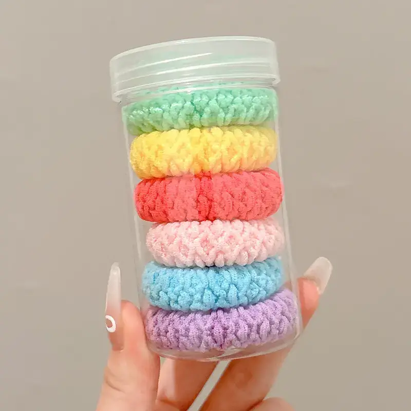 Black Rubber Band Hair Tie for Girls, 20 Pcs, High Ponytail, Leather Case - Image 47