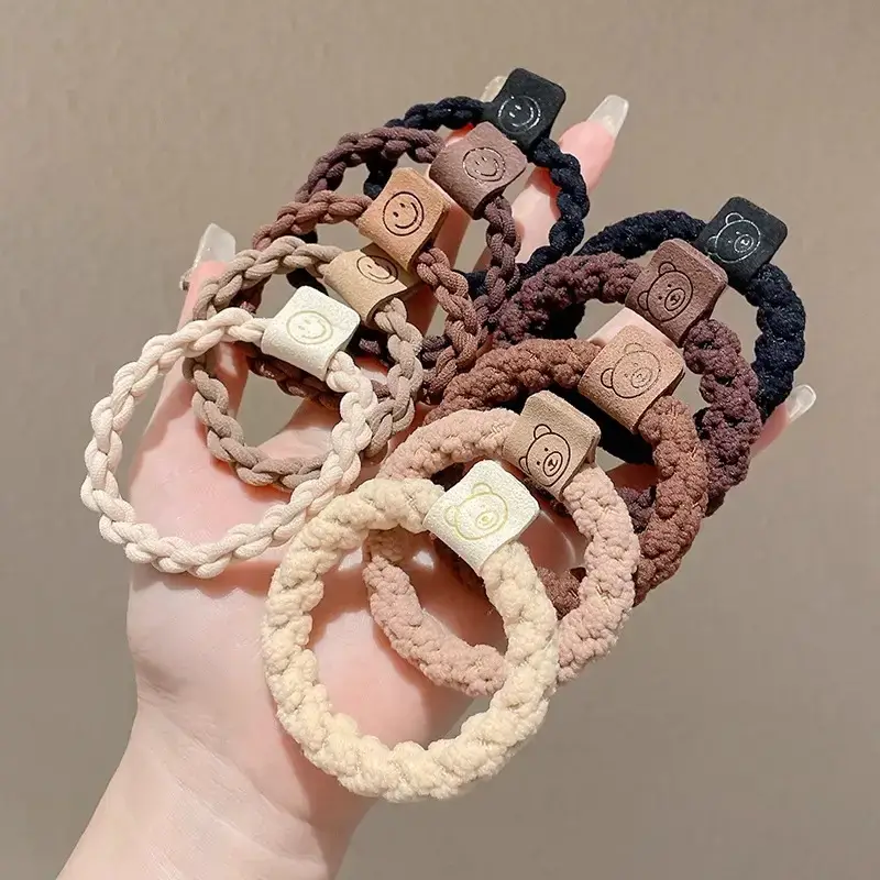Black Rubber Band Hair Tie for Girls, 20 Pcs, High Ponytail, Leather Case - Image 9