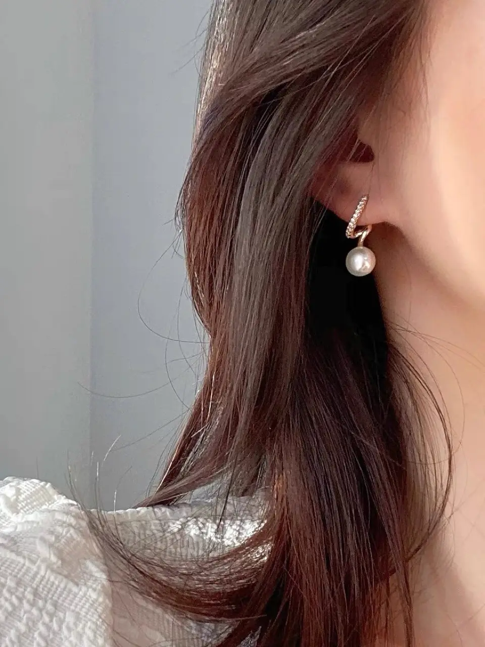 French Style Pearl Earrings Gold Plated Zircon Light — feature 10