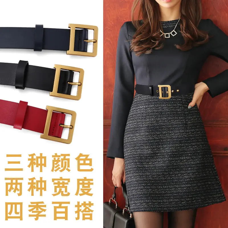 Red Vintage Genuine Leather Belt for Women - Image 7
