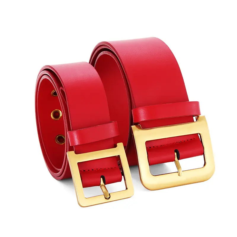 Red Vintage Genuine Leather Belt for Women - Image 8