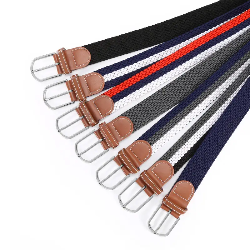 Ladies Canvas Belt with Leather Strap & Metal Buckle - Image 4