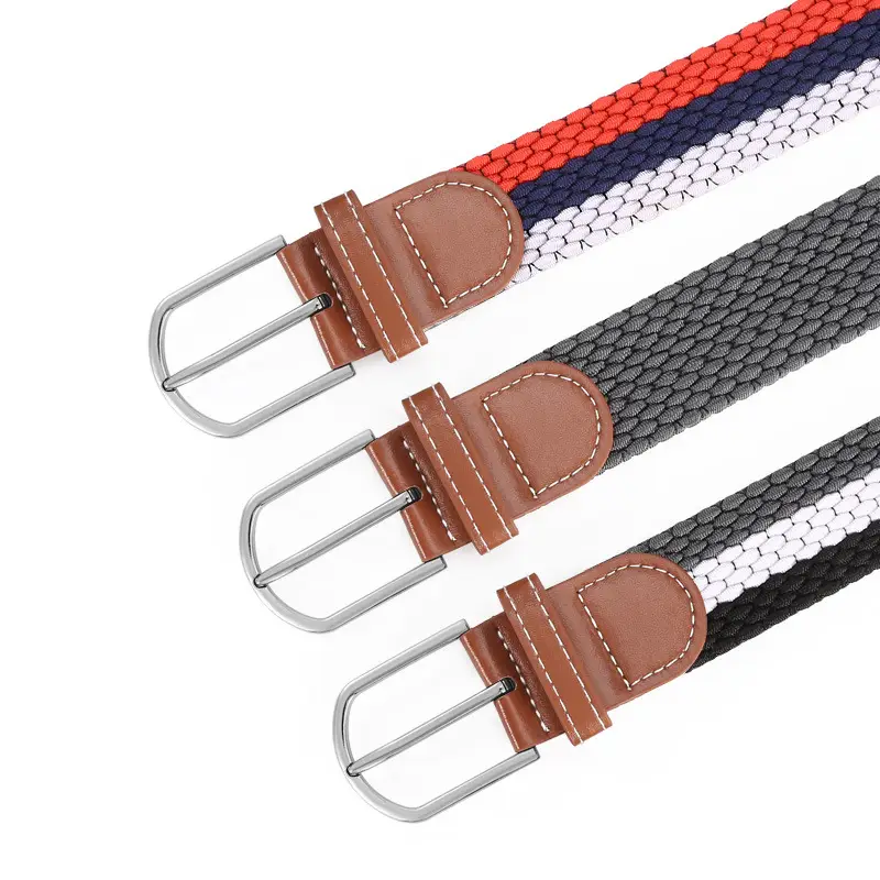 Ladies Canvas Belt with Leather Strap & Metal Buckle - Image 5