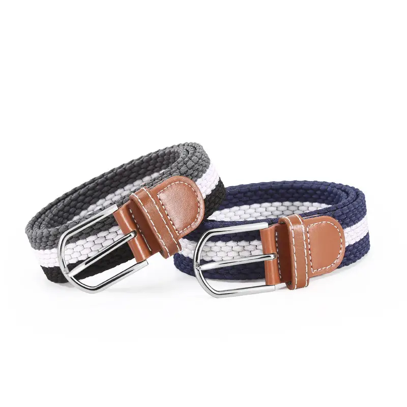 Ladies Canvas Belt with Leather Strap & Metal Buckle - Image 6